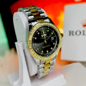 Rolex Premium Watch - Black +Golden Stone